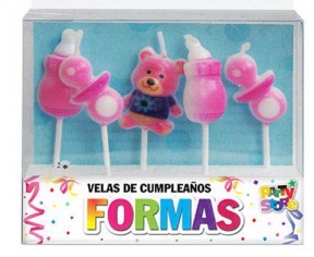 Vela c/Palito RR Forma 1º Añito Nena x 5 un VS07 OFERTA