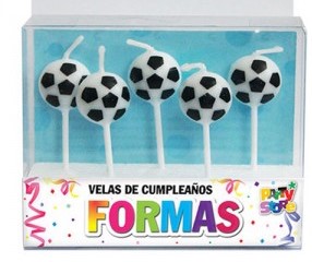 Vela c/Palito RR Forma Pelota Fútbol x 5 un VS03 OFERTA