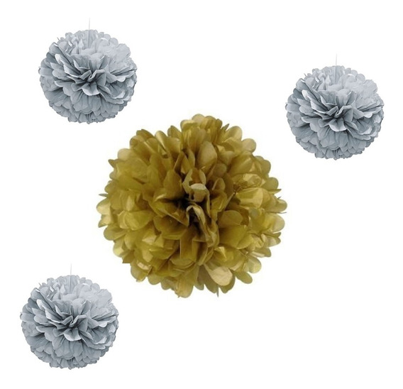 Adorno Papel Pompon 14p Impreso Metal 2233-1/803210