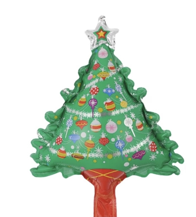 Globo Metalizado 14p Forma Arbol Nav. Chico x 5 un JB FB7188