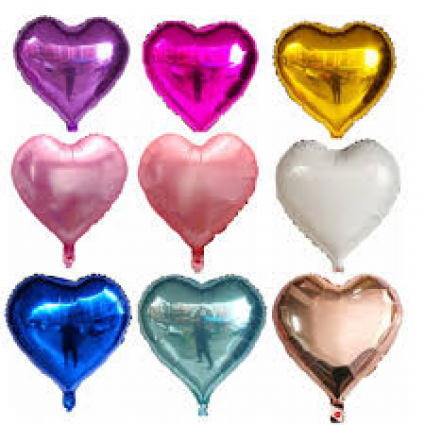 Globo Metalizado 18p Forma Coraz. Liso x 5 un FB7074-816418