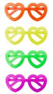 Lentes Fluo Vs. Colores Corazon x 6 un LC