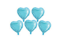 Globo Metalizado 5p 12 cm Forma Coraz. Celeste x 5 un Ovni