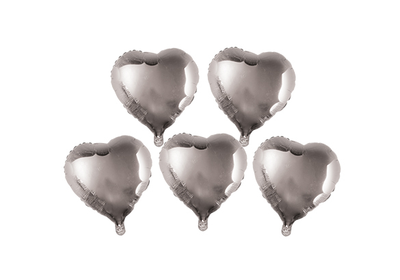 Globo Metalizado 5p 12 cm Forma Coraz. Plata x 5 un Ovni