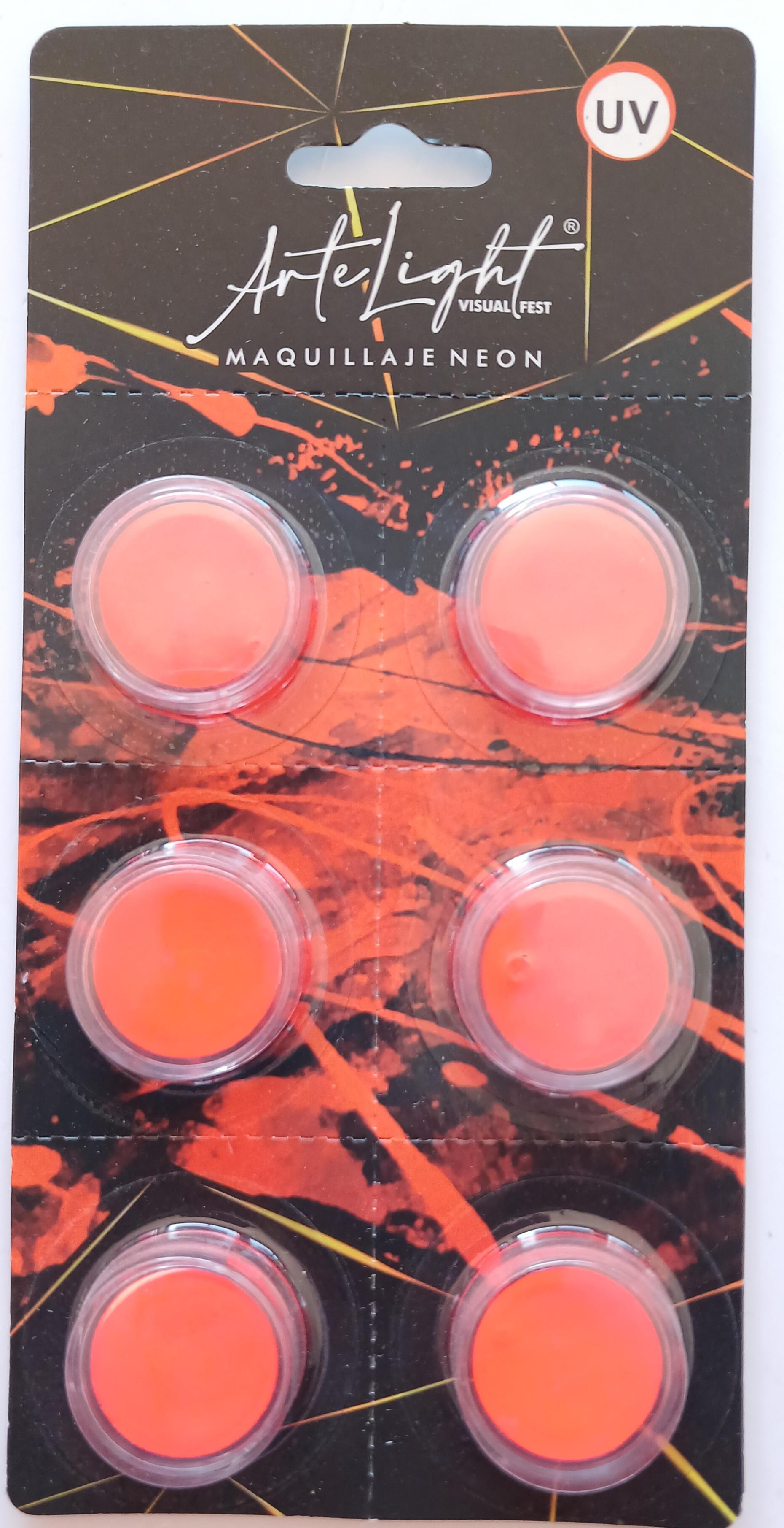 Maquillaje Blister Arte x 6 x 2 gr Naranja Fluo