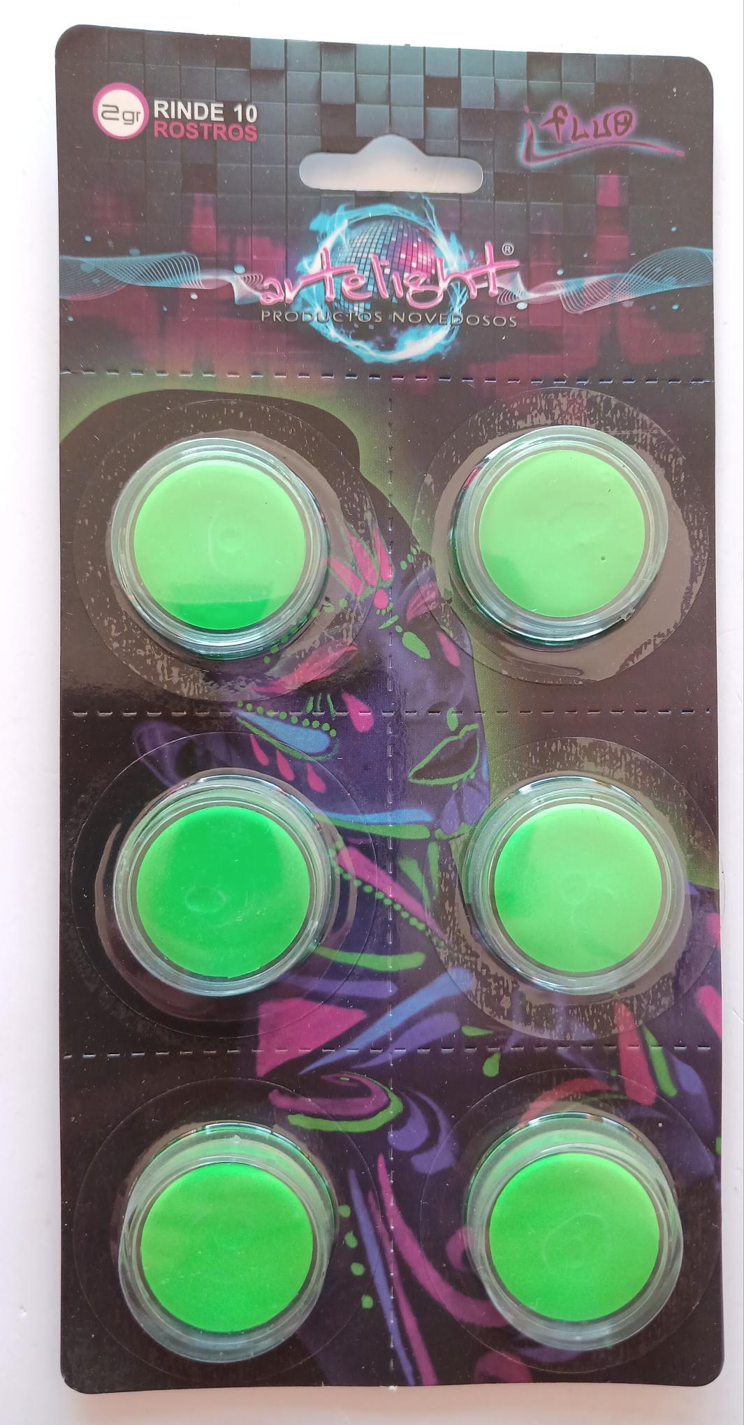 Maquillaje Blister Arte x 6 x 2 gr Verde Fluo