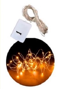 Tira Alambre Led x 3 Mts Cálida con Pilas Mini