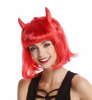 Peluca Diabla Corta Roja JB
