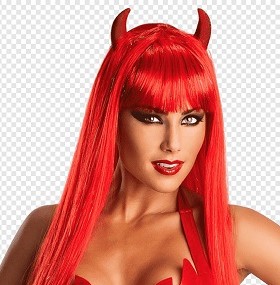 Peluca Diabla Larga Roja JB