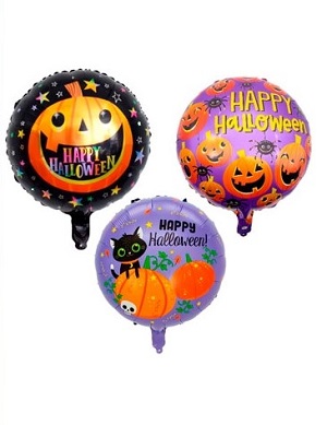 Globo Metalizado 18p Hallow. Calabazas Vs. Modelos x 5 un
