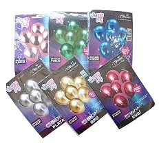 Set Globos x 6 Chrome 12p