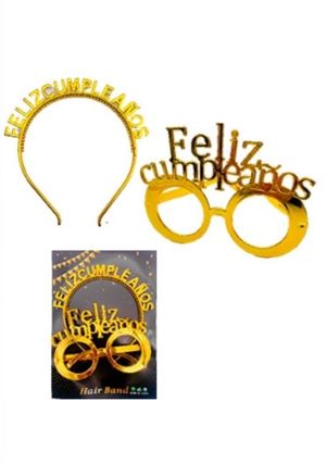 Set Vincha y Lentes "Feliz Cumpleaños"