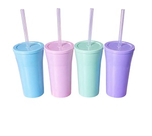 Vaso Plástico x 10 Pastel c/Tapa chata y Sorbete 400 cc